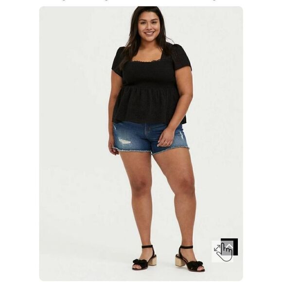 Torrid Black Eyelet Top - Picture 3 of 11